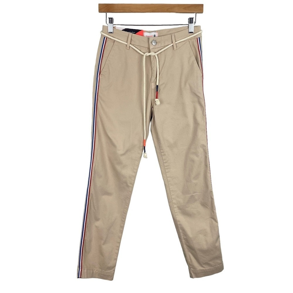 NWT Sundry Belted Stripe Roll-Up Trousers 24